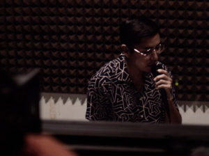 Image of Ryan Dennison in the recording studio.
